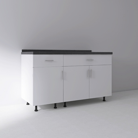 Set Corp Inferior Bucatarie 120cm, Culoarea ALB, Pal 18mm, Blat Termorezistent [2]