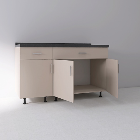 Corpuri Bucatarie - Set Corp Inferior Bucatarie 120cm, Culoarea CASMIR, Pal 18mm, Blat Termorezistent