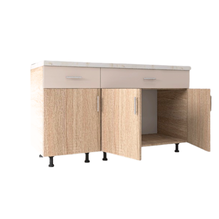 Set Corp Inferior Bucatarie 120cm, Culoarea SONOMA - CASMIR, Pal 18mm, Blat Termorezistent [1]