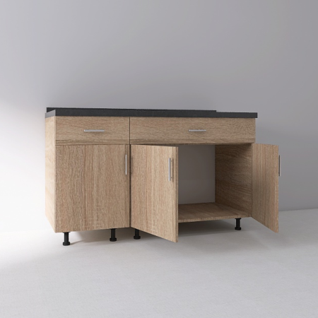 Set Corp Inferior Bucatarie 120cm, Culoarea SONOMA, Pal 18mm, Blat Termorezistent [2]