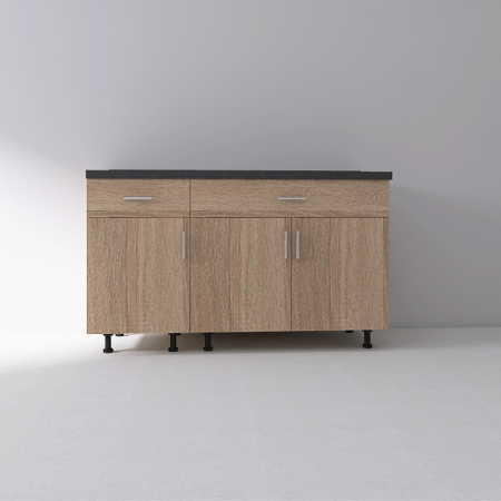 Set Corp Inferior Bucatarie 120cm, Culoarea SONOMA, Pal 18mm, Blat Termorezistent [1]