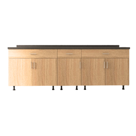 Set Corp Inferior Bucatarie 200 cm, Culoarea SONOMA, Pal 18mm, Blat Termorezistent [2]