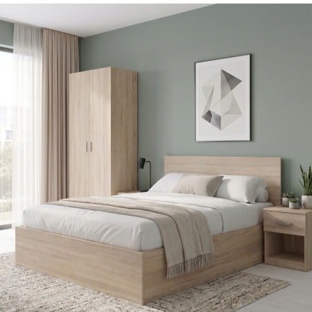 Promotii - Set Dormitor Elit, Material PAL18mm, Cant Abs, Culoare Stejar Sonoma