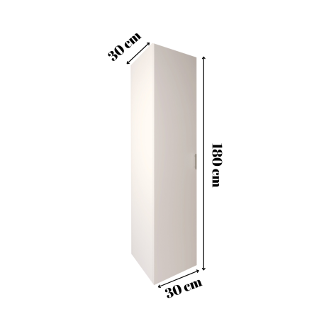 Soldat Baie Suspendat, H120 x L30 x A20 cm, Balamale soft close, Culoare Alb, Pal 18mm [3]