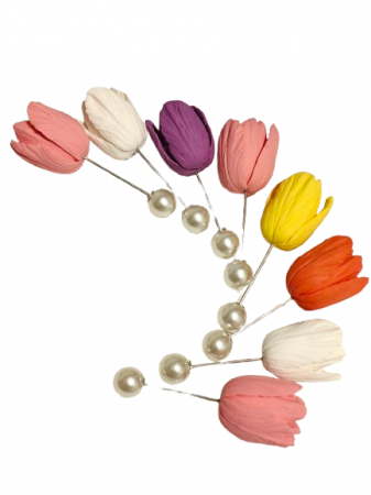 BROȘE / MĂRȚIȘOARE - Broșă Lalea 6 cm