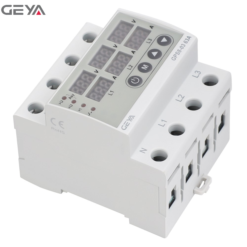 GEYA GPS8-03 4P 63A – releu de protectie trifazat cu afisaj digital, monitorizare tensiune si curent [4]