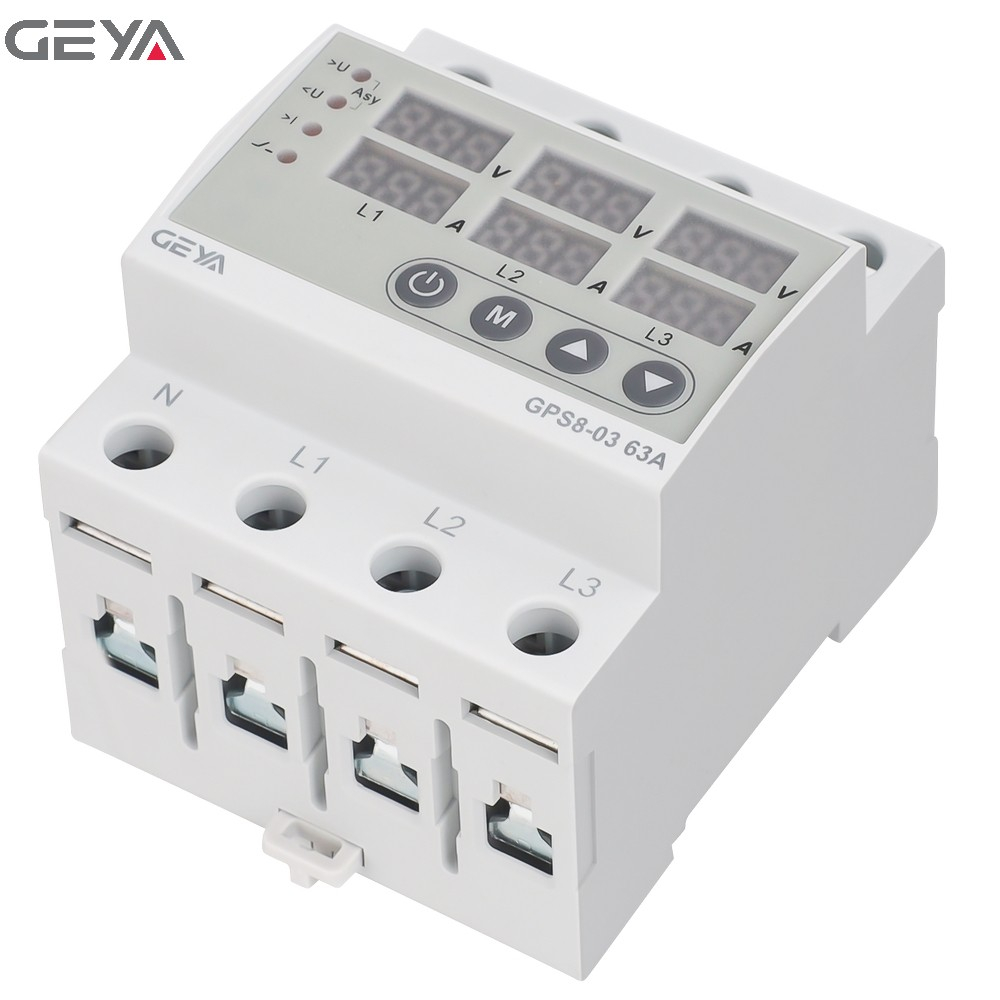 GEYA GPS8-03 4P 63A – releu de protectie trifazat cu afisaj digital, monitorizare tensiune si curent [3]