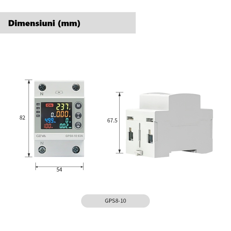 Releu protectie tensiune si curent GEYA GPS8-10 63A WiFi [2]