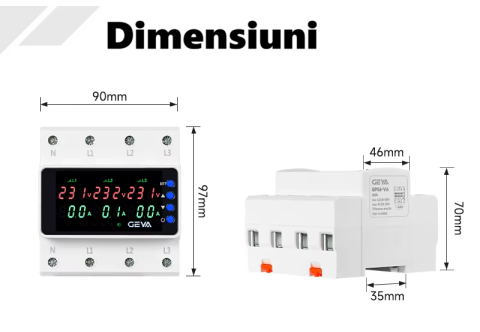 GEYA GPS6-N6VA2 63A 4P Protector Tensiune Trifazat Digital [10]