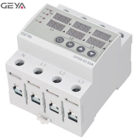 GEYA GPS8-03 4P 63A – releu de protectie trifazat cu afisaj digital, monitorizare tensiune si curent [2]