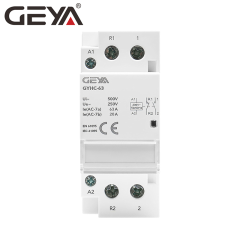 GEYA GYHC-63 - Contactor modular automat 63A, 2P, bobina 230V AC, 1NO + 1NC, montaj pe sina DIN [2]