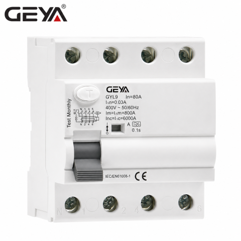 Sigurante diferentiale (RCD) - RCD GEYA 4P 80A 30mA Tip A intreruptor diferential trifazat 400V