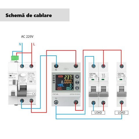 Releu protectie tensiune si curent GEYA GPS8-10 63A WiFi [2]