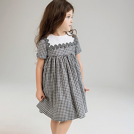 Colecție rochițe Giardine - Rochița Giardine carou negru/alb