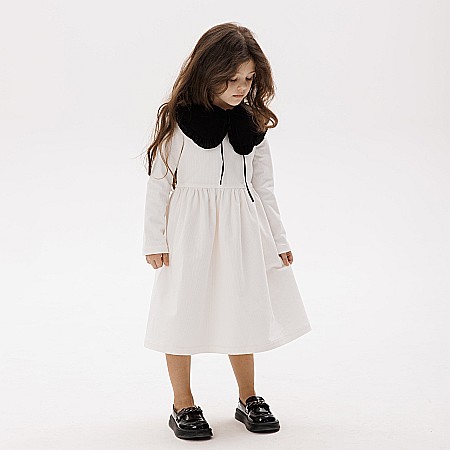 Colecție rochițe Giardine - Giardine velvet dress - white