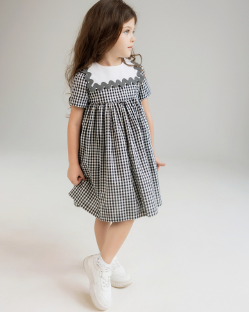 Colecție rochițe Giardine - Rochița Giardine carou negru/alb