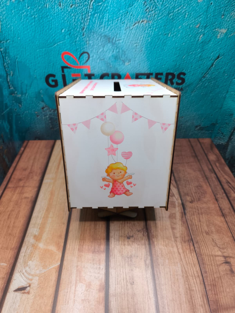 Cutie personalizată pentru bani – model fetiță, din MDF 01 [5]