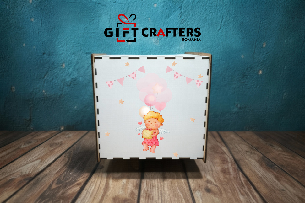 Cutie personalizată pentru bani – model fetiță, din MDF 01 [9]