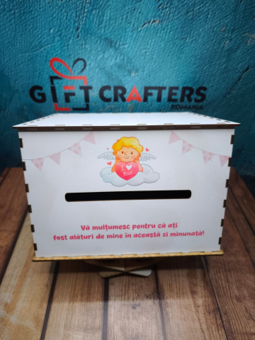 Cutie personalizată pentru bani – model fetiță, din MDF 01 [2]