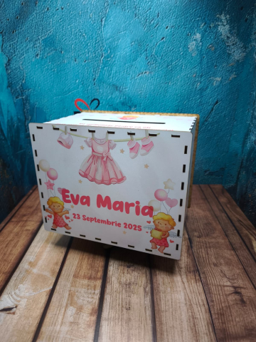 Cutie personalizată pentru bani – model fetiță, din MDF 01 [1]