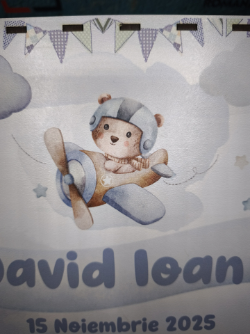 Cutie personalizată pentru bani botez baiat– model delicat, tipar UV, reutilizabilă ca pusculiță [5]