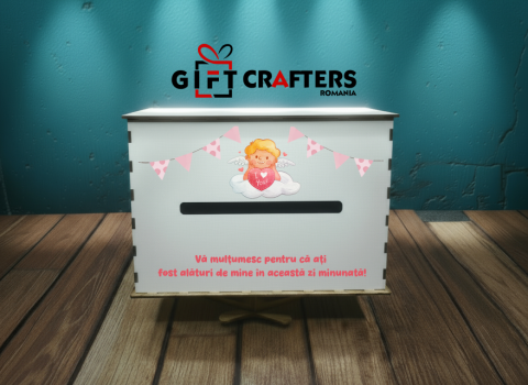 Cutie personalizată pentru bani – model fetiță, din MDF 01 [6]