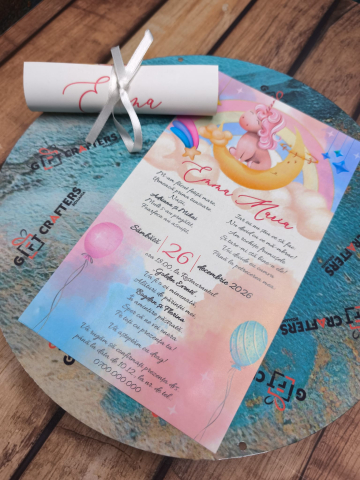 Invitatii botez - Invitatie botez unicorn 01