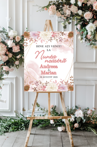 Nunta - Panou Bine ati venit personalizat 01