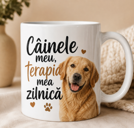 Paws & Gifts - Cană Câine - "Câinele meu, terapia mea zilnică"