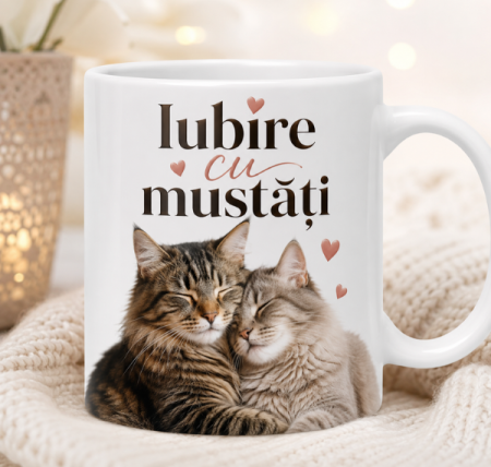 Paws & Gifts - Cană Pisici - "Iubire cu mustăți"
