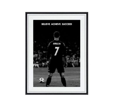 Rame & Tablouri Personalizate - Tablou Cristiano Ronaldo - Believe Achieve Succeed
