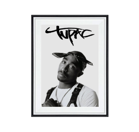 Rame & Tablouri Personalizate - Tablou decorativ Tupac Shakur (2Pac) - Poster Hip-Hop A4