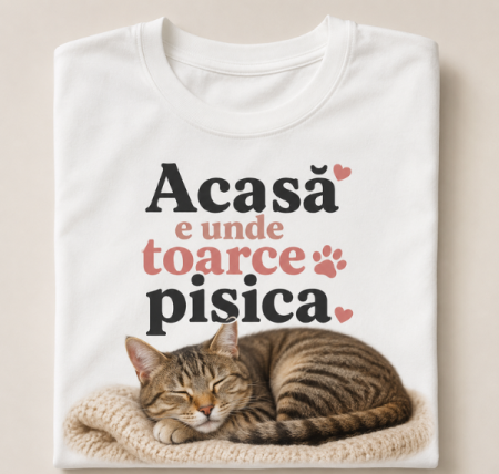 Paws & Gifts - Tricou Modal - "Acasă e unde toarce pisica"