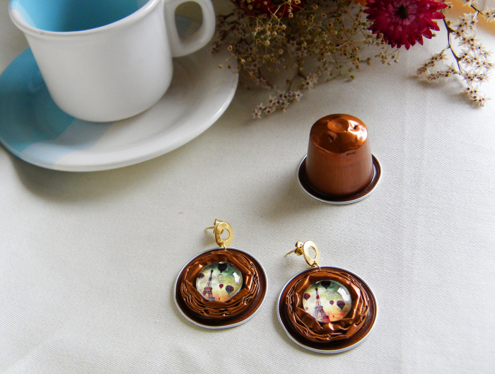 Cercei handmade din capsule de cafea – unicat [2]