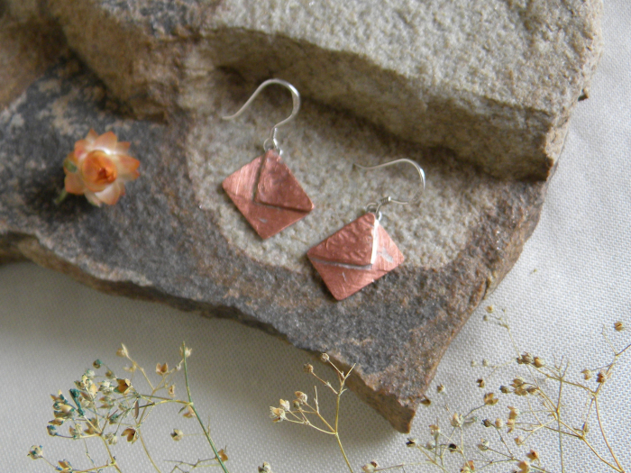 Cercei  "e-mail" unicat din cupru [2]