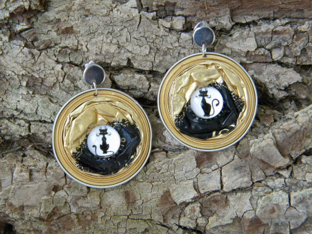 Cercei din capsule de cafea - Cercei handmade din capsule de cafea – unicat