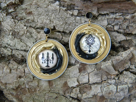 Cercei din capsule de cafea - Cercei handmade din capsule de cafea – unicat