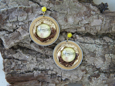 Cercei din capsule de cafea - Cercei handmade din capsule de cafea – unicat