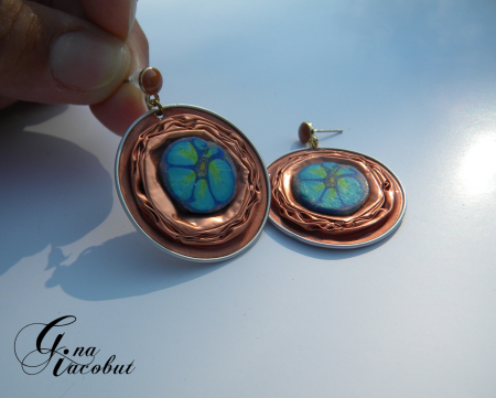 Cercei din capsule de cafea - Cercei handmade din capsule de cafea – unicat