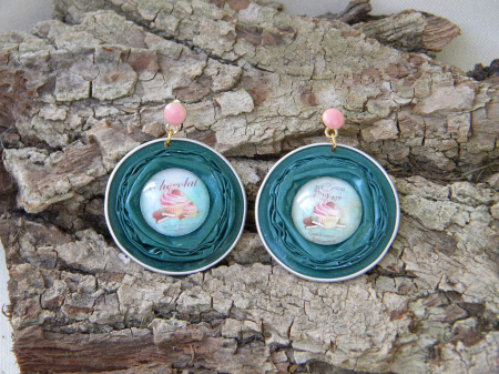 Cercei din capsule de cafea - Cercei handmade din capsule de cafea – unicat