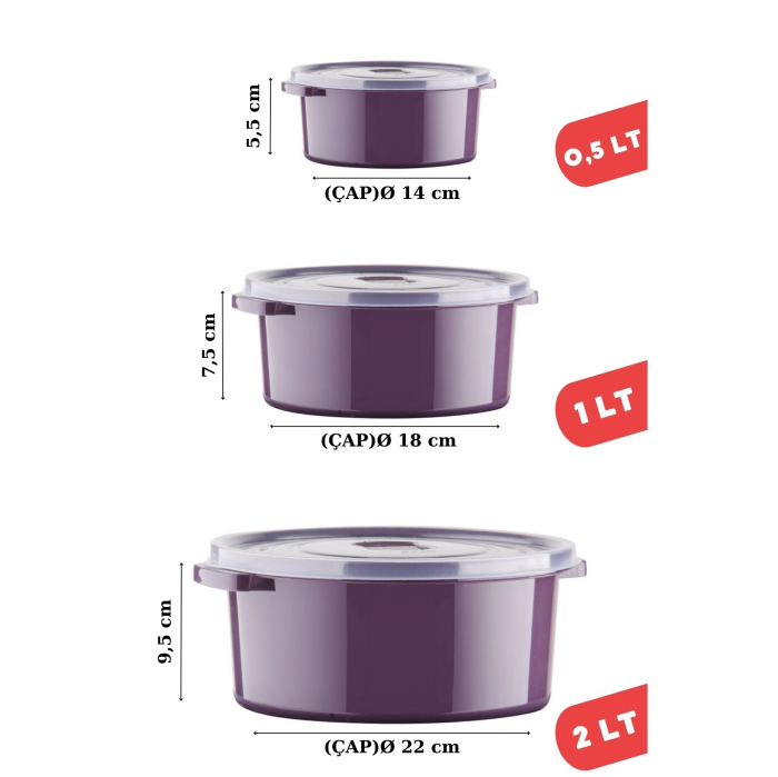 Set 12 Cutii alimente, Mov inchis, Capac cu dispozitiv de eliberare aer [2]