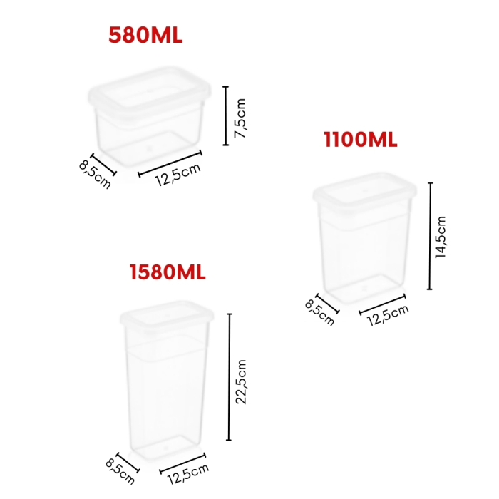 Set 12 Recipşente cu capac transparent pentru pastrare si depozitare alimente, Culoare Antracit [2]