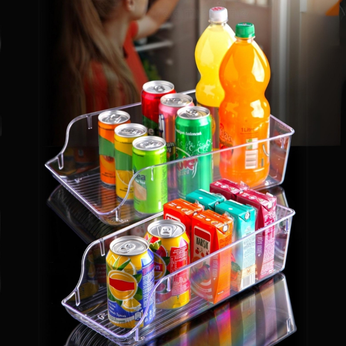 Set 2 Organizator Frigider si Camara, dimensiuni mari, Transparent, Acril [4]