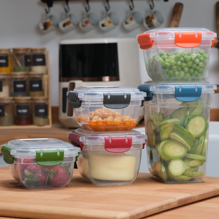 Set 5 Cutii Alimente Master cu Capace Colorate inchise Etans [4]