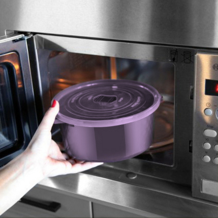 Set 6 Cutii alimente (2X500 ml, 2X1000 ml, 2X2000 ml), Mov inchis, Capac cu dispozitiv de eliberare aer [3]