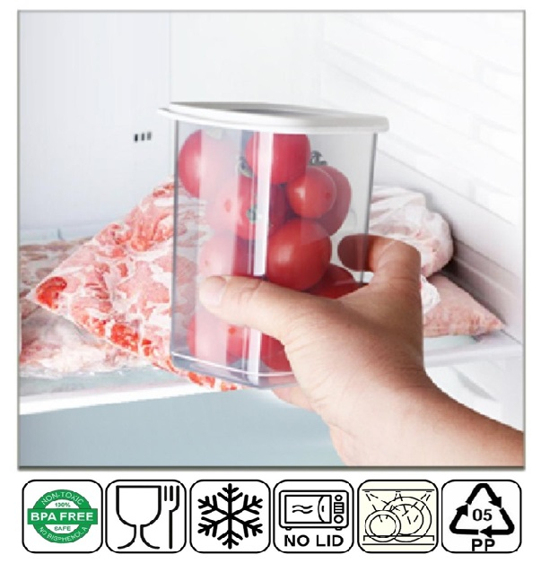 Set Fresca 12 Cutii alimente, Alb Transparent, 1 capac si 24 etichete adezive cadou [4]