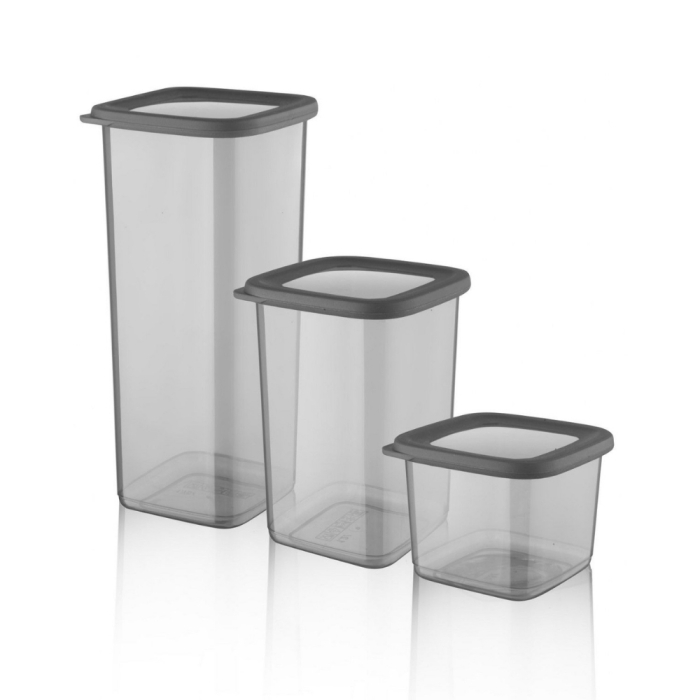 Set Fresca 12 Cutii alimente, Antracit Transparent, 1 capac si 24 etichete adezive cadou [2]