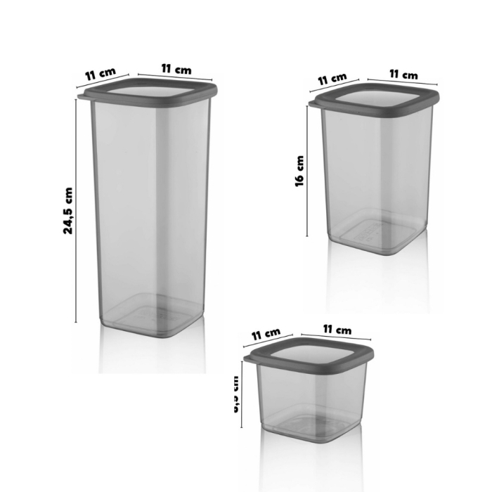 Set Fresca 12 Cutii alimente, Antracit Transparent, 1 capac si 24 etichete adezive cadou [3]