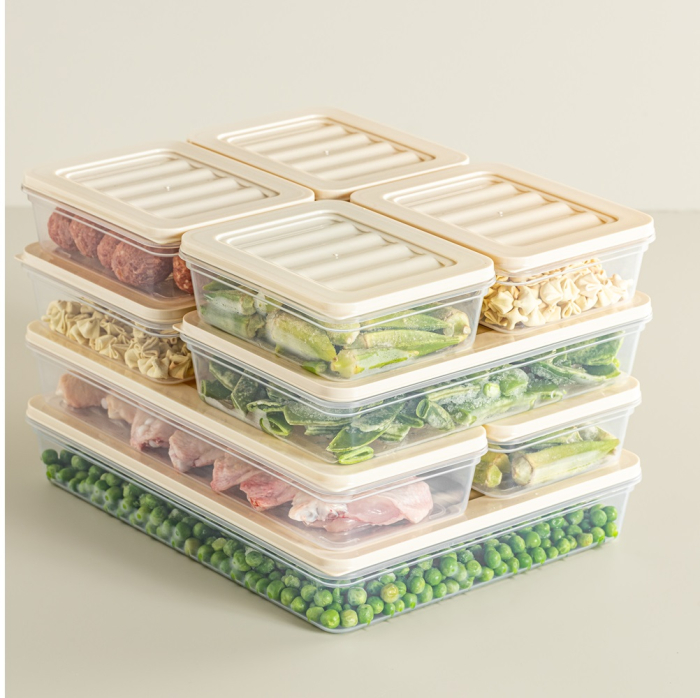 Set Freshbox 9 Cutii alimente, Alb Transparent, Capac Crem [6]