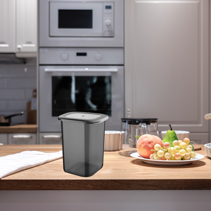 Set 12 Recipiente Alimentare de 1200 ml pentru Frigider, Congelator, Dulap sau Camara, potrivit pentru Cuptor cu Microunde, cu 24 etichete adezive, Culoare Antracit, Capac Rezistent de For [7]